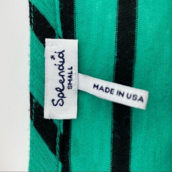 Splendid green and black striped scoop neck long sleeve top size small - Picture 3 of 5